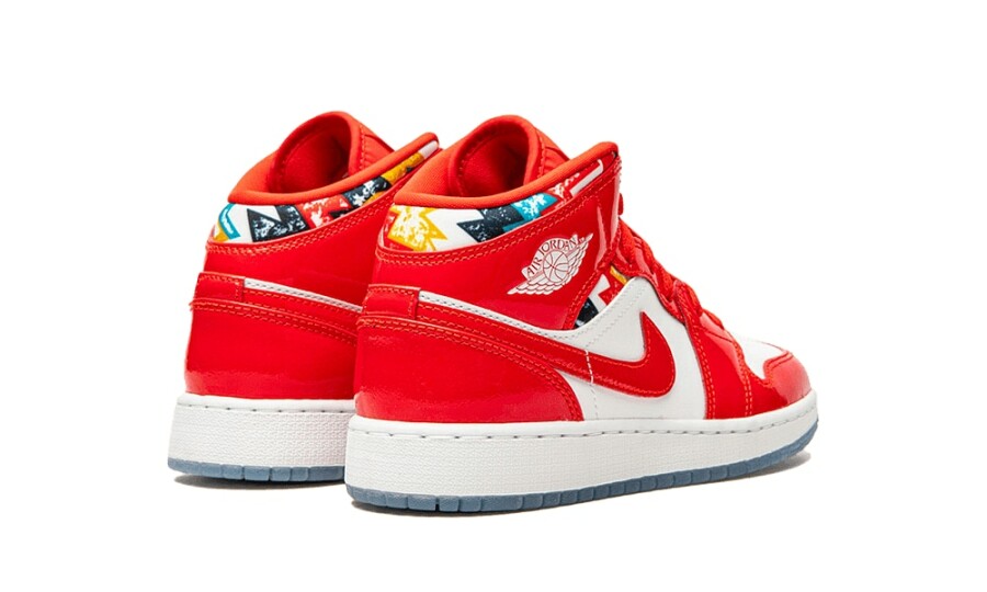 air jordan 1 mid barcelona sweater red patent gs